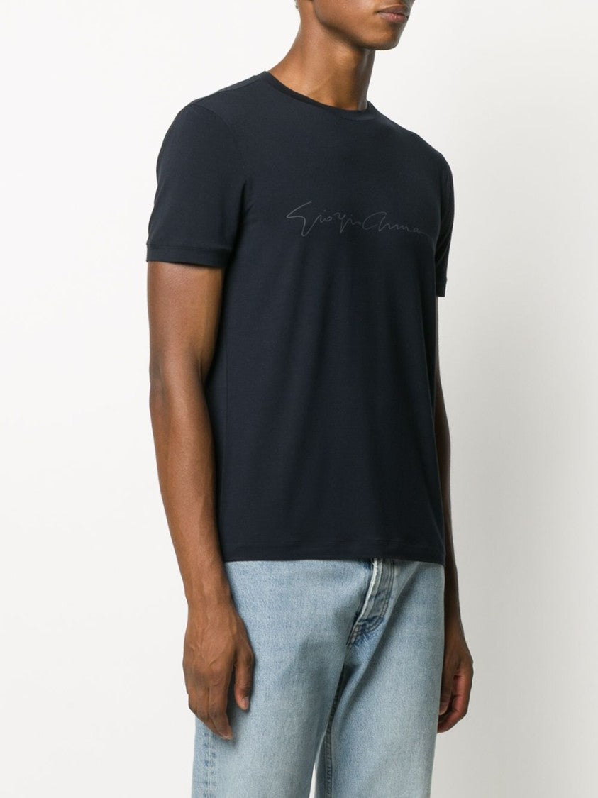 Giorgio Armani Signature Print Crew Neck T-Shirt