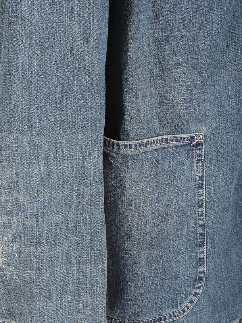 Maison Margiela Vintage-Inspired Denim Jacket With Button-Up Front