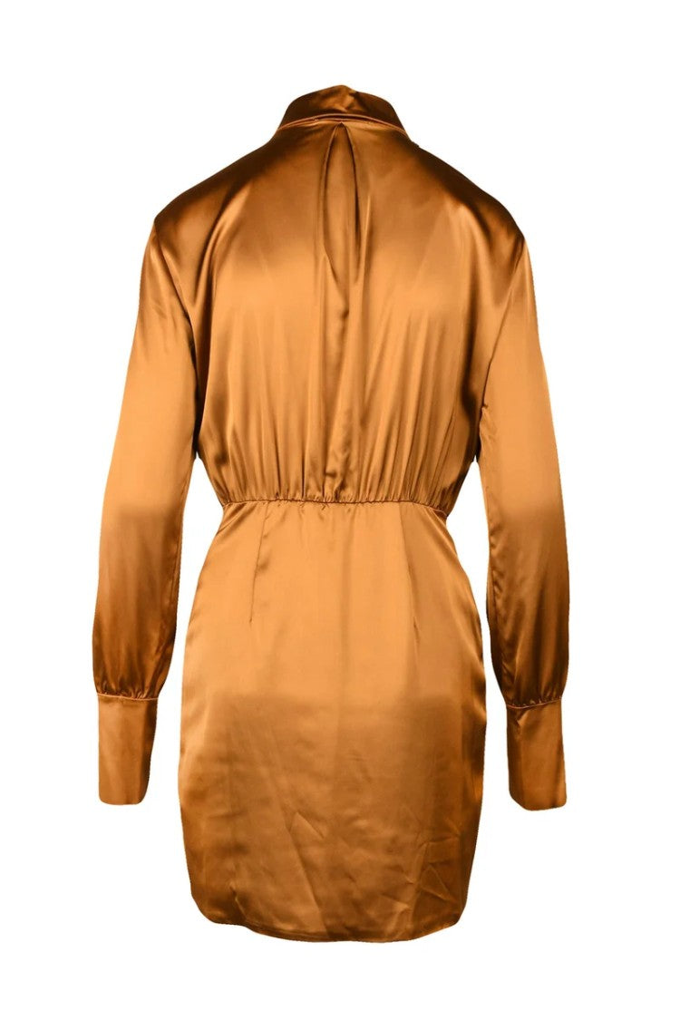 Patrizia Pepe Acetate Stretch Dress - Bronze