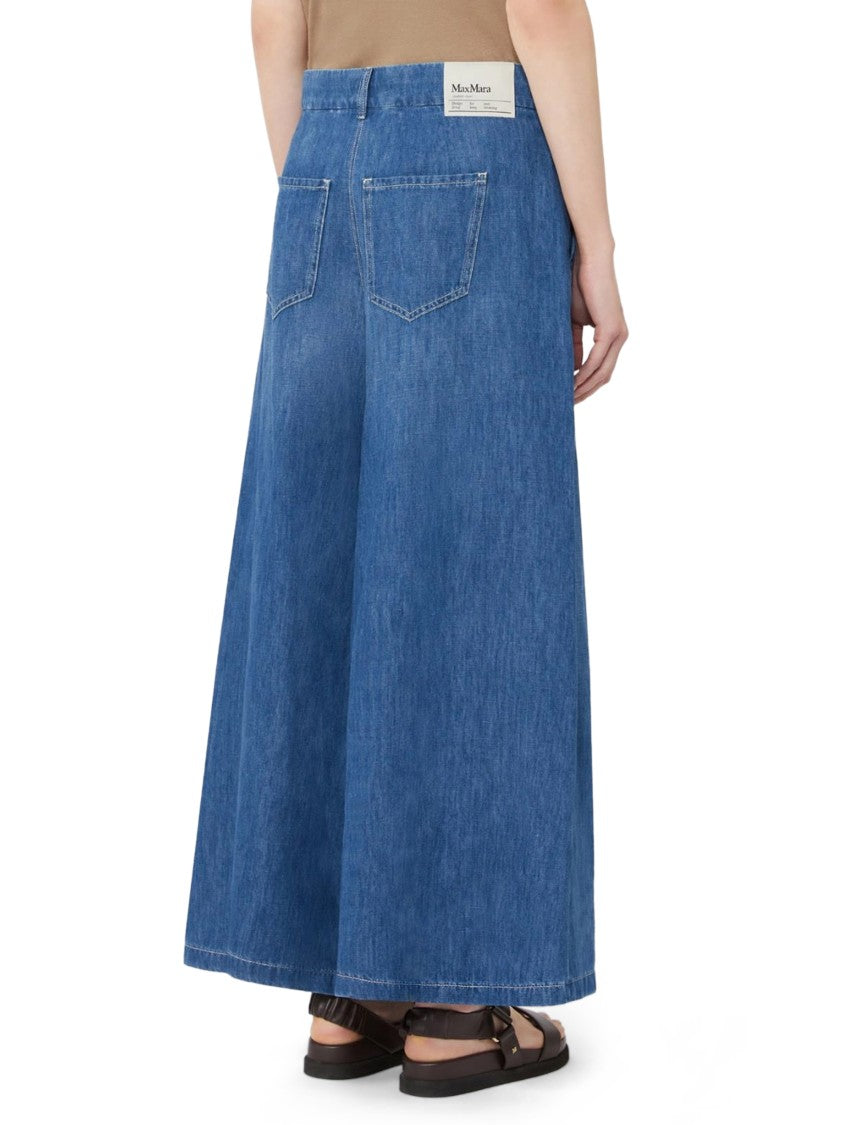 Max Mara High-Waisted Pleated Wide-Leg Denim Jeans