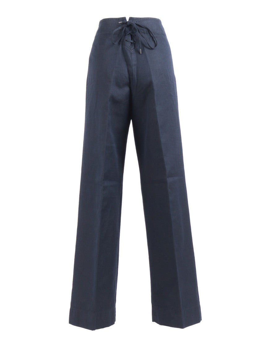 Aspesi High Waisted Lace Up Straight-Leg Pants