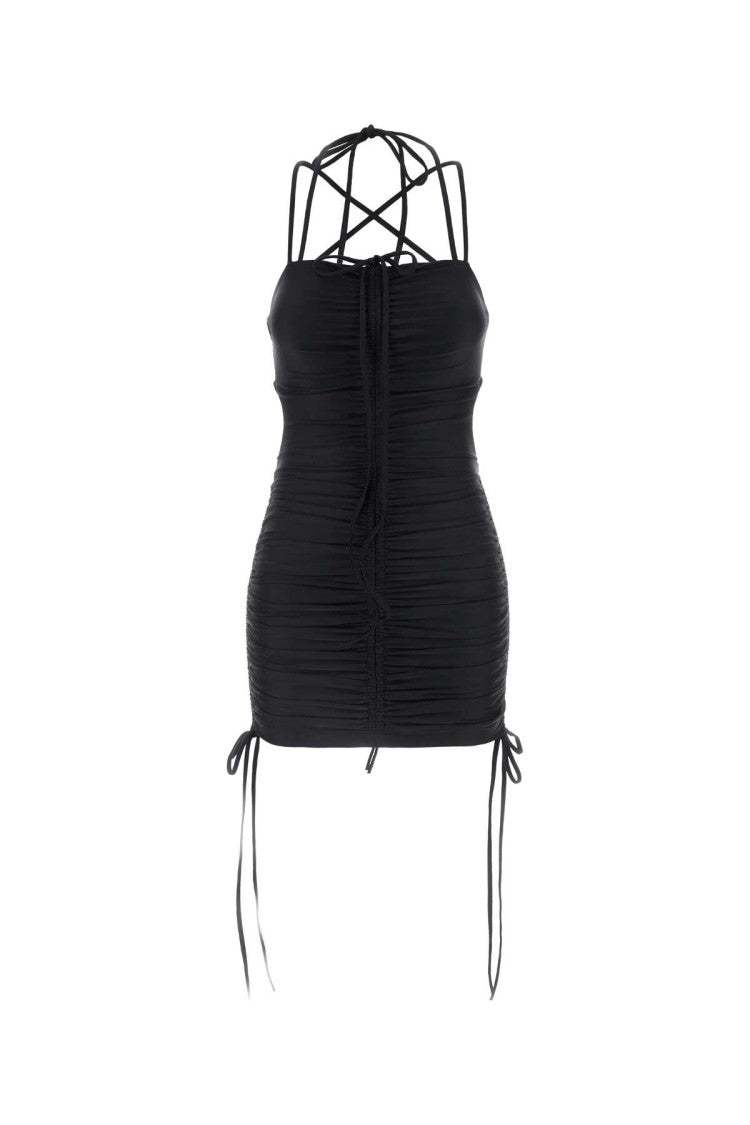 Balenciaga Black Stretch Nylon Mini Dress