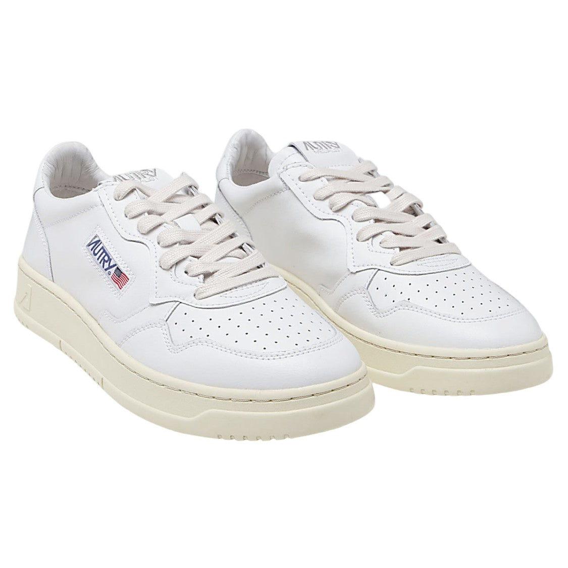 Autry Low-Top Leather Sneakers With Perforated Detail