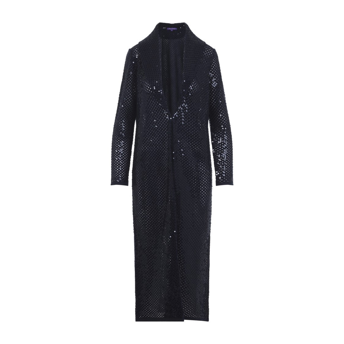 Polo Ralph Lauren Open-Front Cashmere Sweater With Mesh-Knit And Sequins