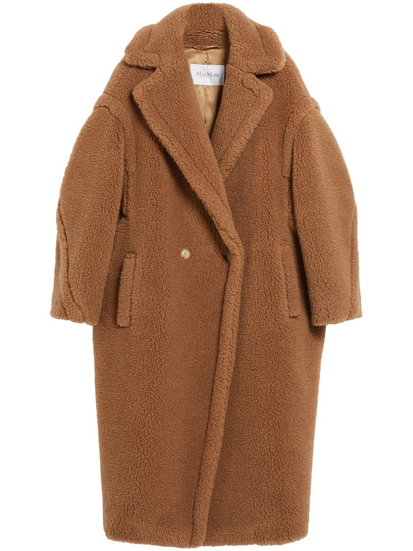 Max Mara Oversized Camel Coat With Textured Fabric