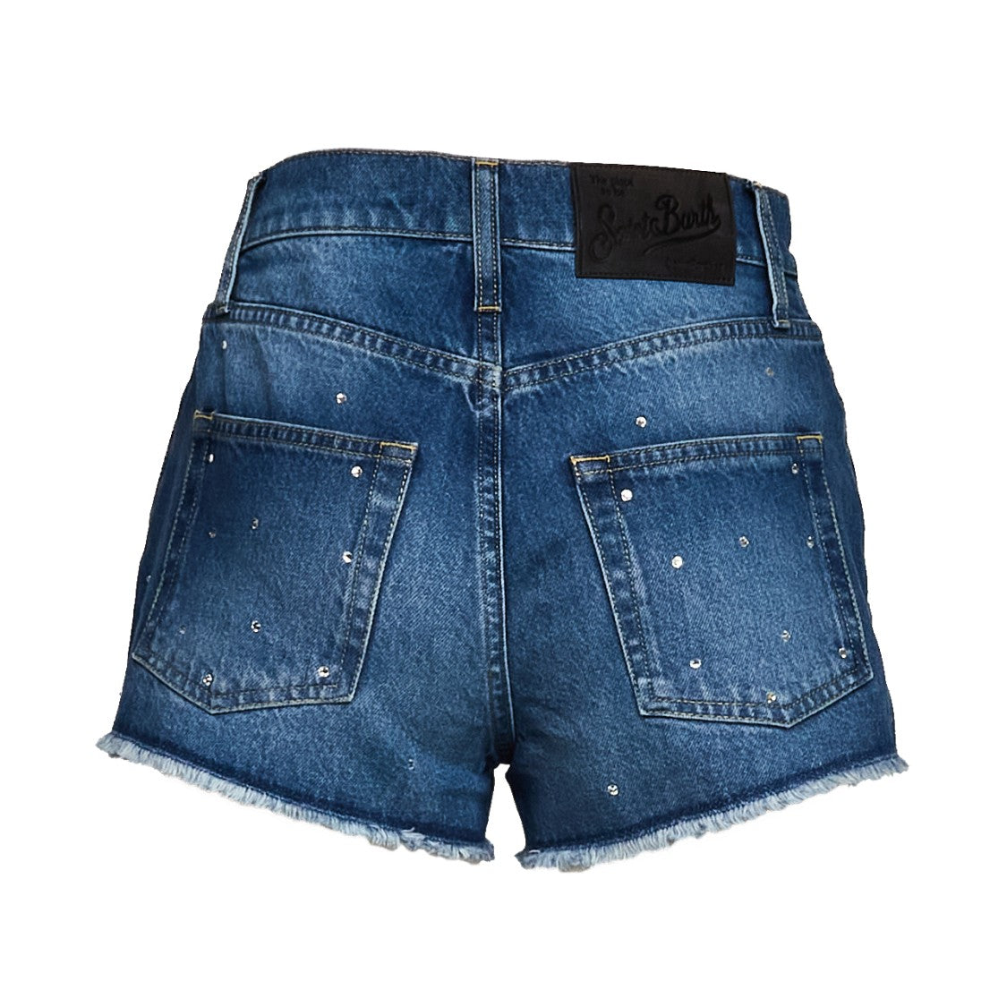 Mc2 Saint Barth Musa Strass Embellished Denim Shorts