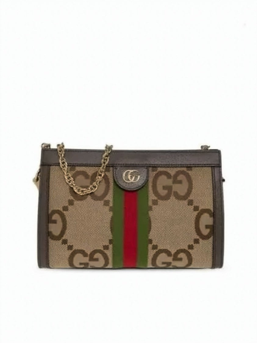 Gucci Beige Canvas Crossbody Bag With Gg Monogram