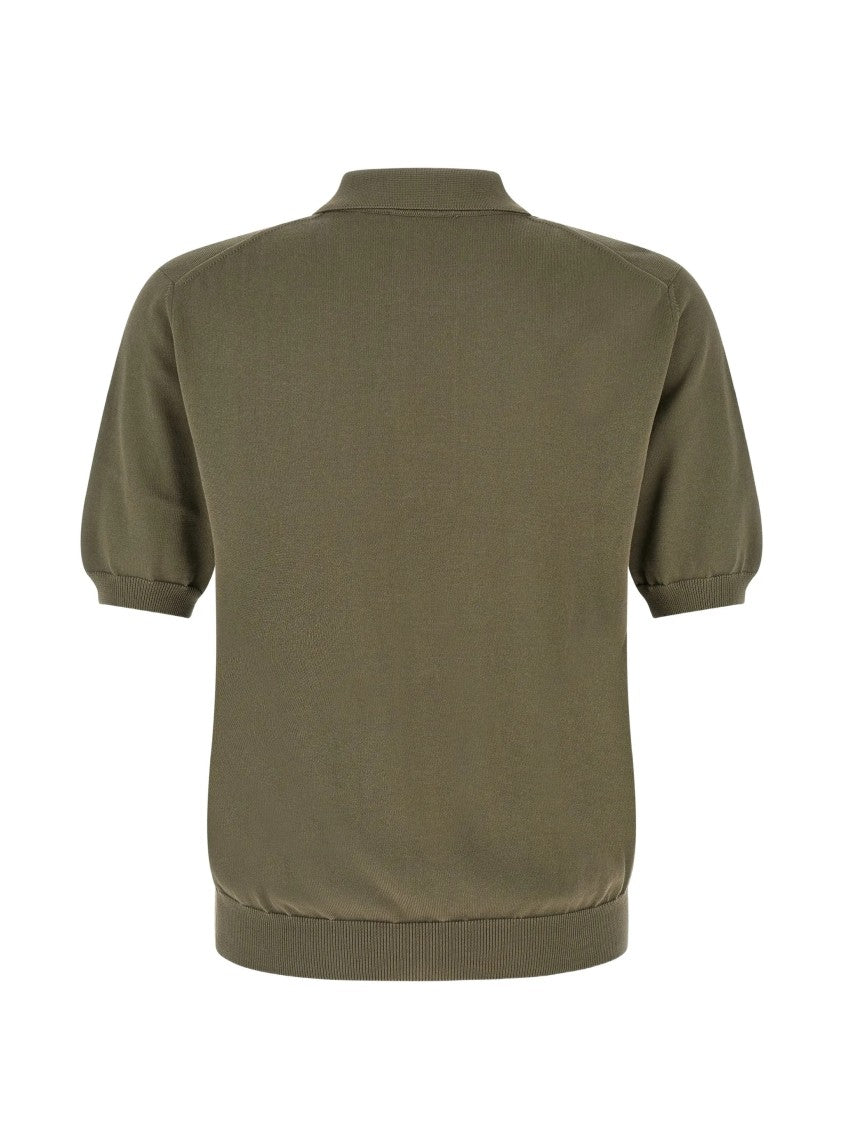 Zanone Lush Green Short-Sleeved Cotton Polo Shirt