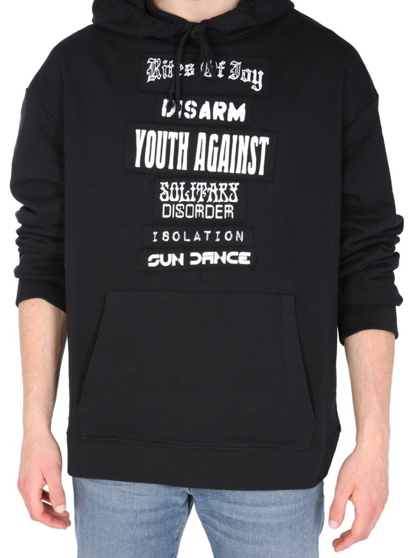 Raf Simons Relaxed Fit Cotton Hoodie With Drawstring