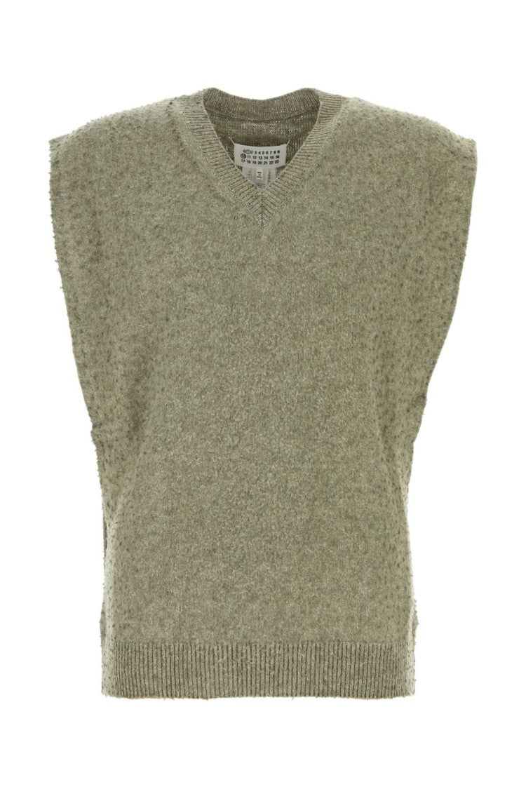 Maison Margiela Sage Green Wool Blend Vest