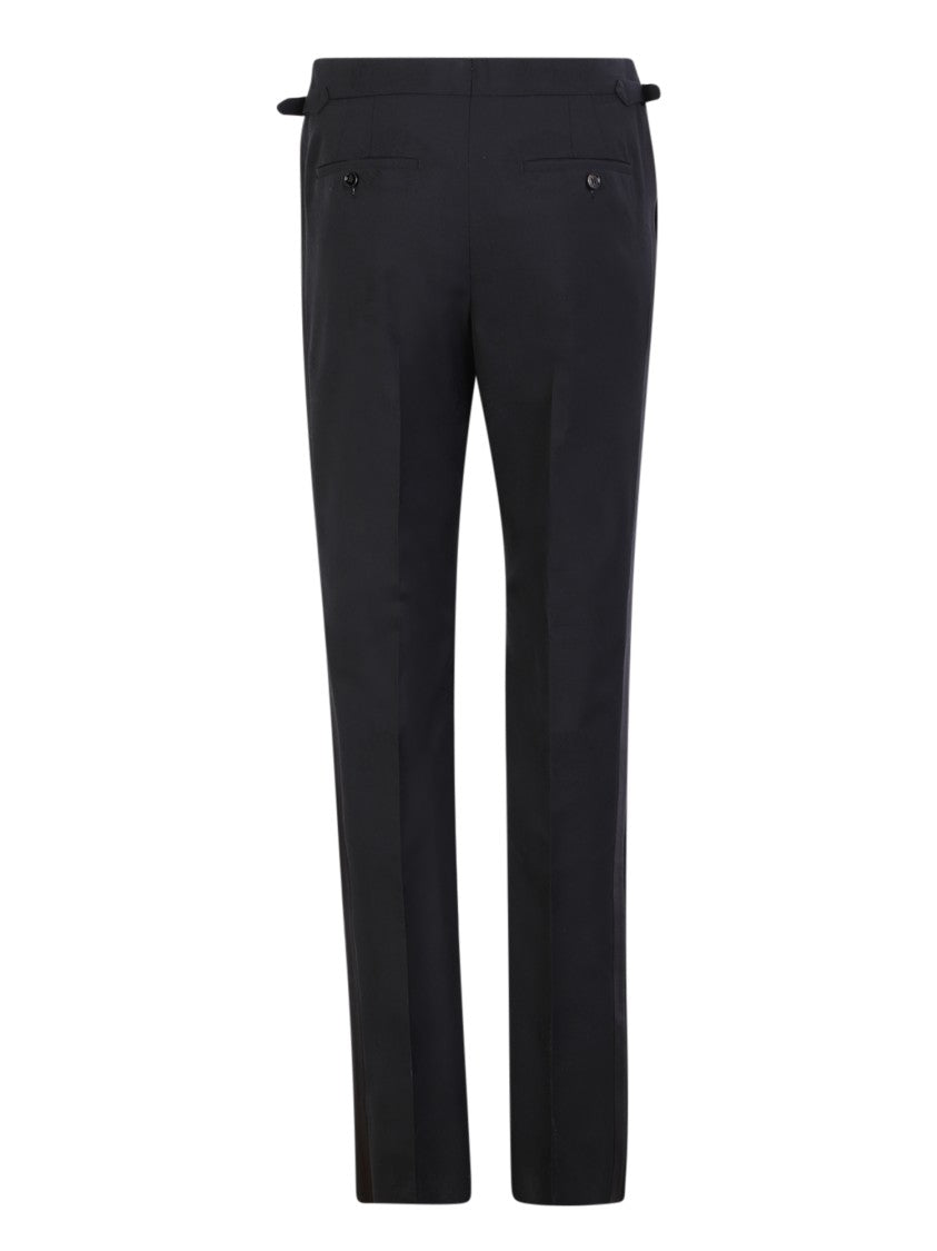 Burberry Black Wool Blend Trousers