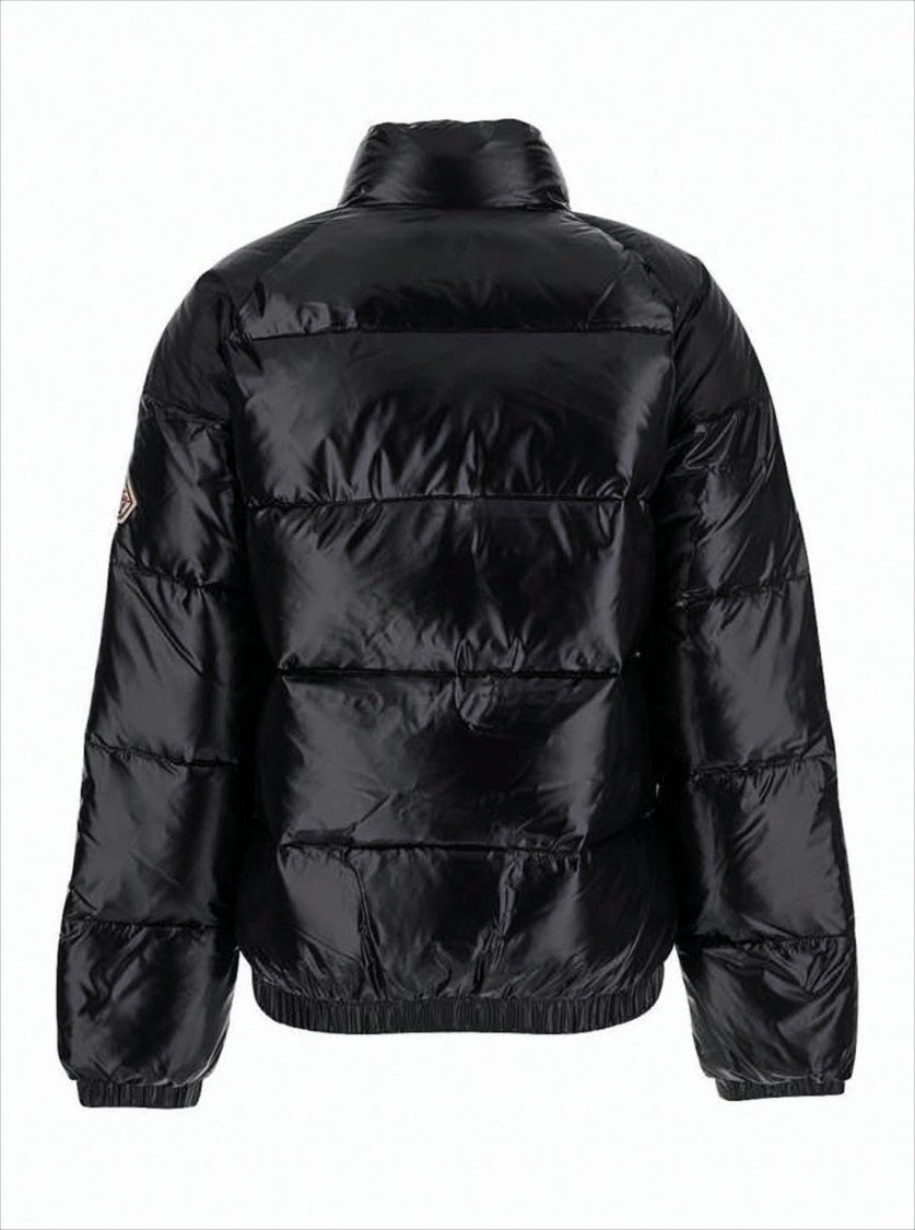 Pyrenex Shiny Quilted Puffer Jacket With High Collar And Logo Patch