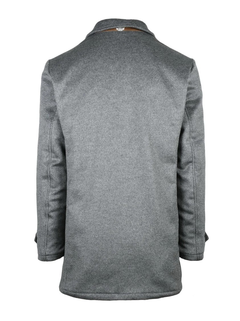 Luigi Borrelli Napoli Grey Wool-Alpaca Caban Jacket