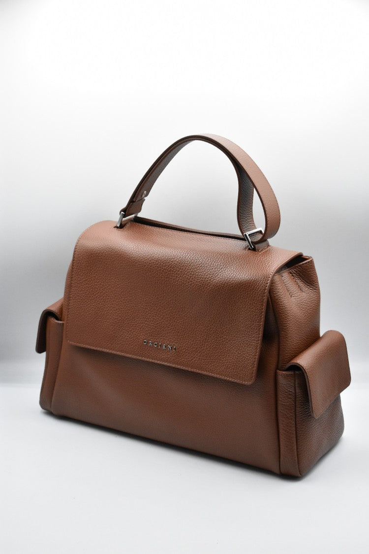 Orciani Sigaro Structured Handbag Flap Top Handle