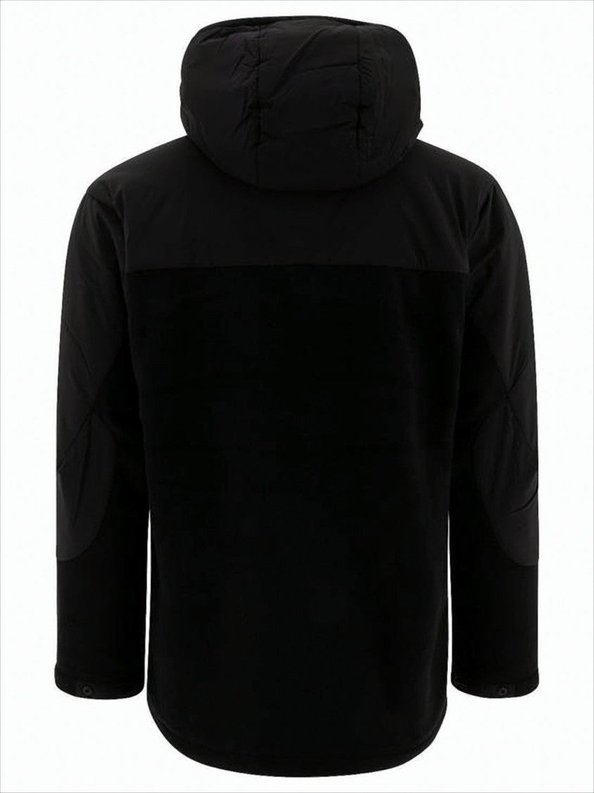 And Wander Two-Tone Black Padded Short Coat With High Collar