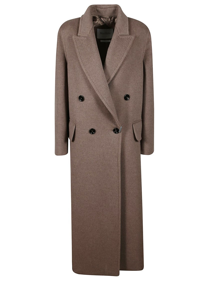 Max Mara Double-Breasted Long Coat With Classic Lapel And Tailored Fit