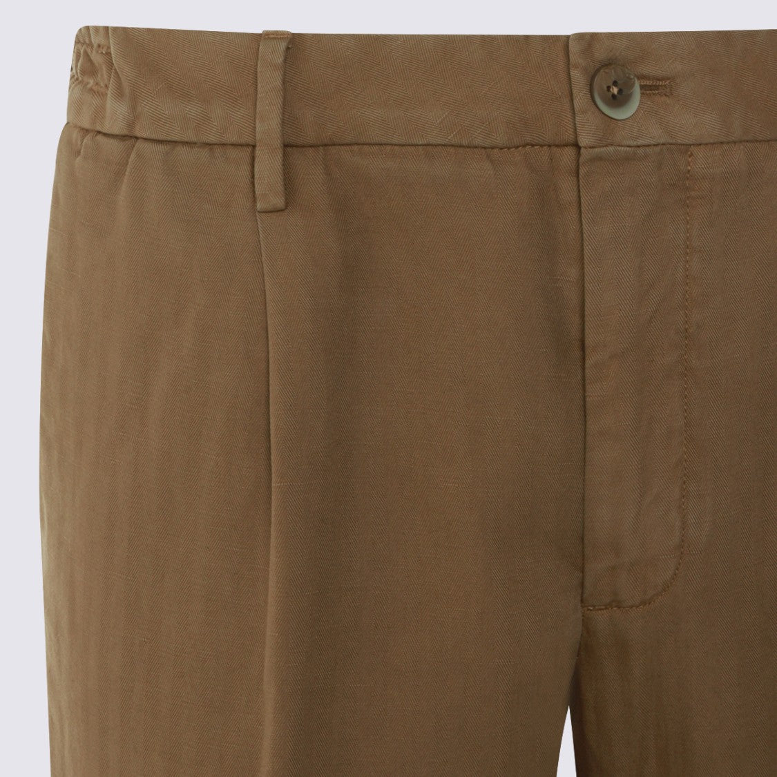 Gta Il Pantalone Tailored Brown Trousers With Pleated Front And Cuffed Hem