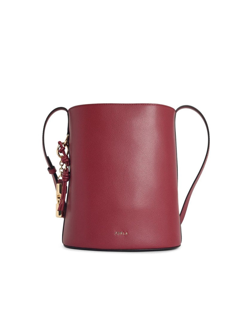Furla Roxie' Bucket Bag In Burgundy Leather