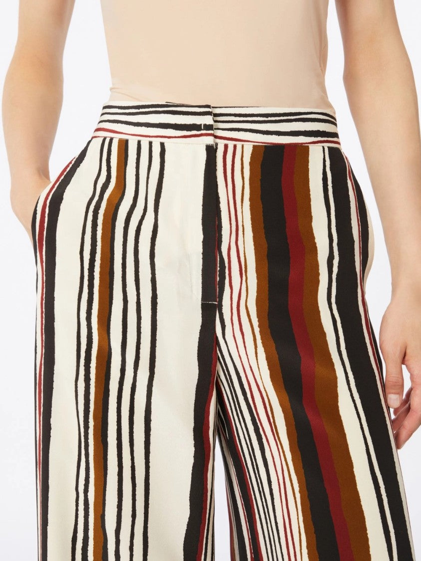 Max Mara Relaxed Wide-Leg Trousers With Vertical Stripes