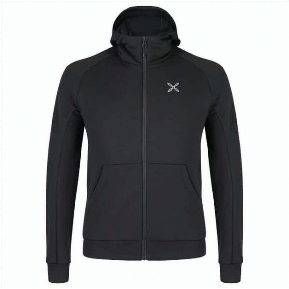 Montura Fitted Black Jacket With Hood And Kangaroo Pocket