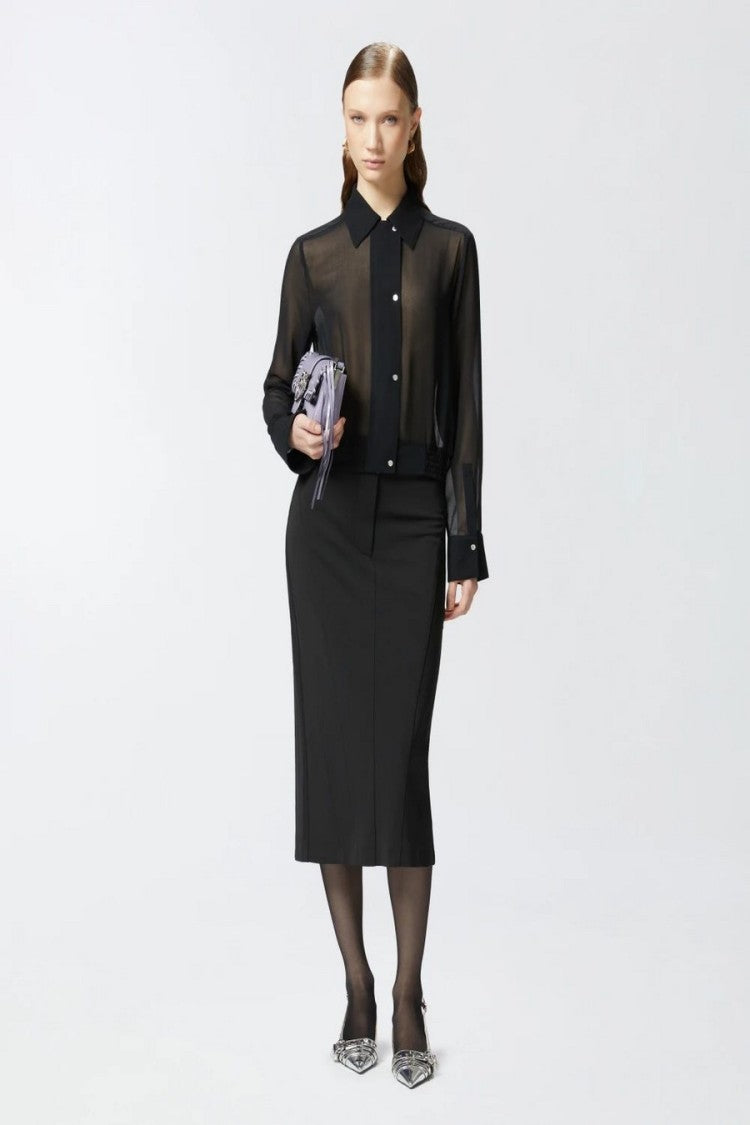 Pinko Lightweight Sheer Black Shirt