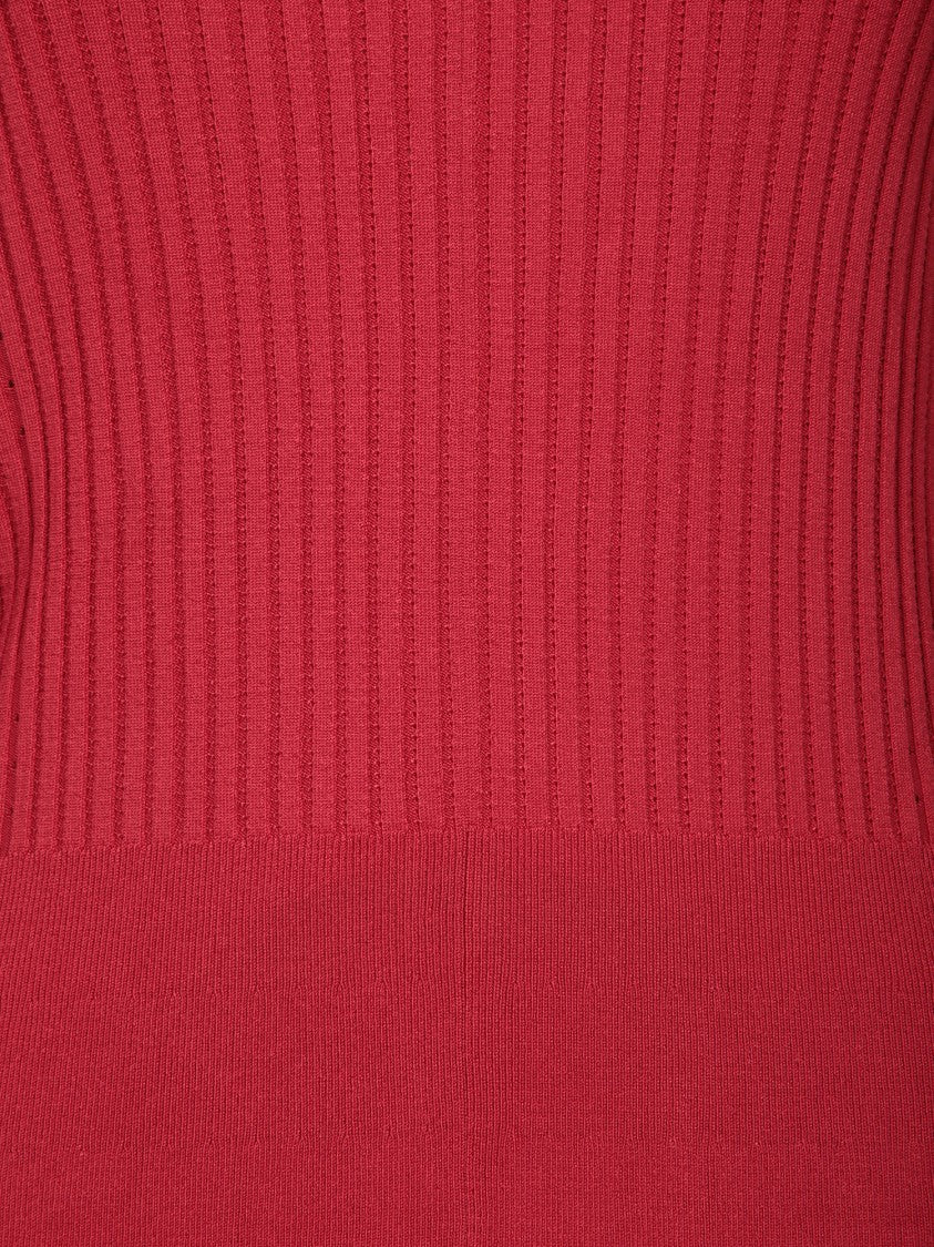 Jacquemus Ribbed Mini Dress With Cut-Out Detail And Long Sleeves