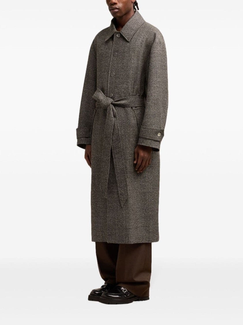 Ami Grey Belted Coat