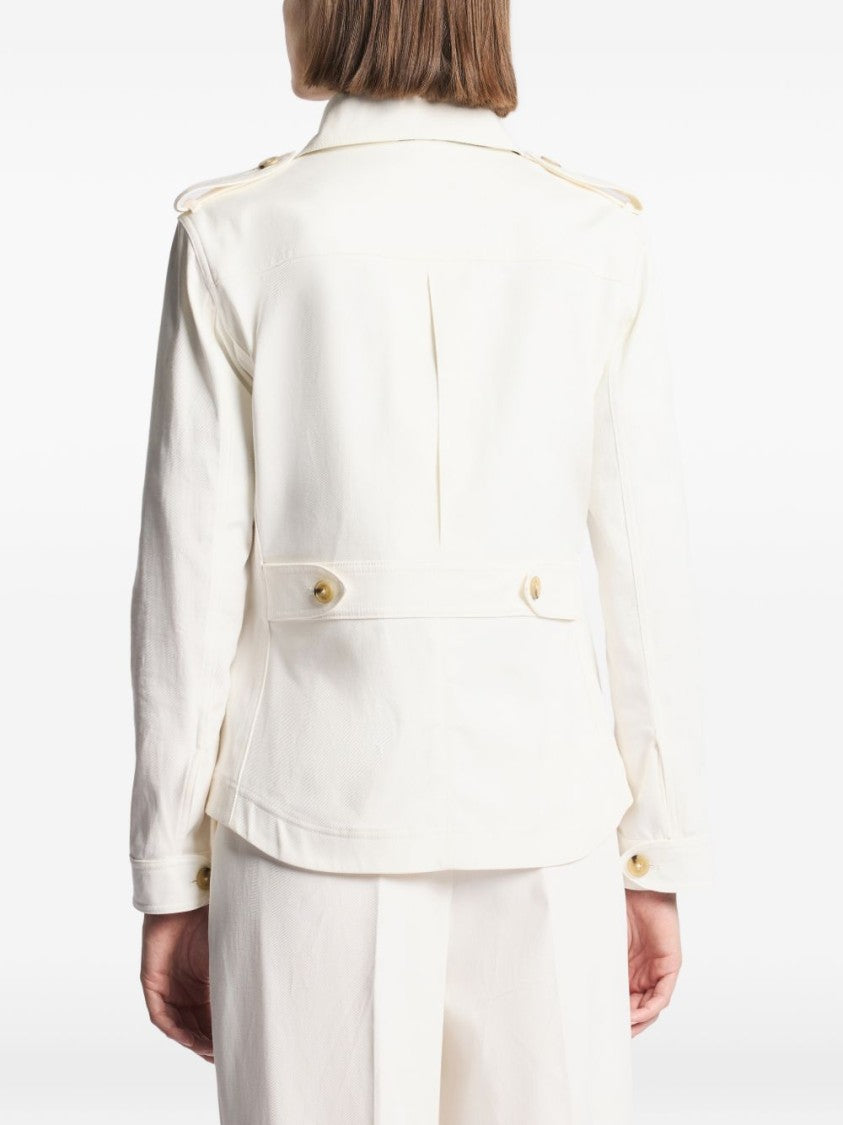 Fay Lightweight Cotton Blend Jacket With Classic Collar And Flap Pockets