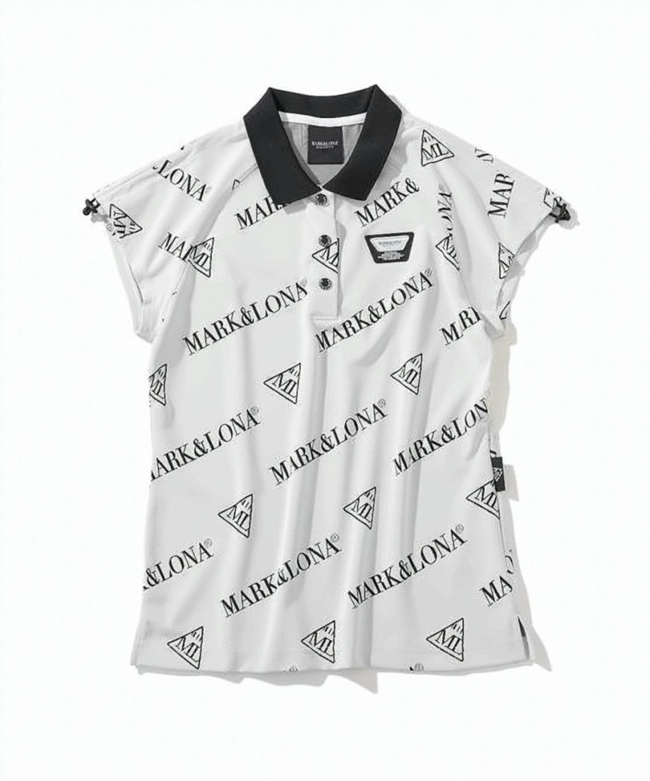 Mark&Lona All-Over Logo Print Polo Shirt With Contrasting Collar