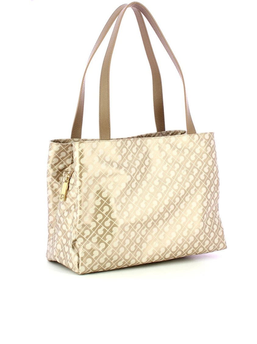 Gherardini Geometric Pattern Medium Leather Top Handle Bag
