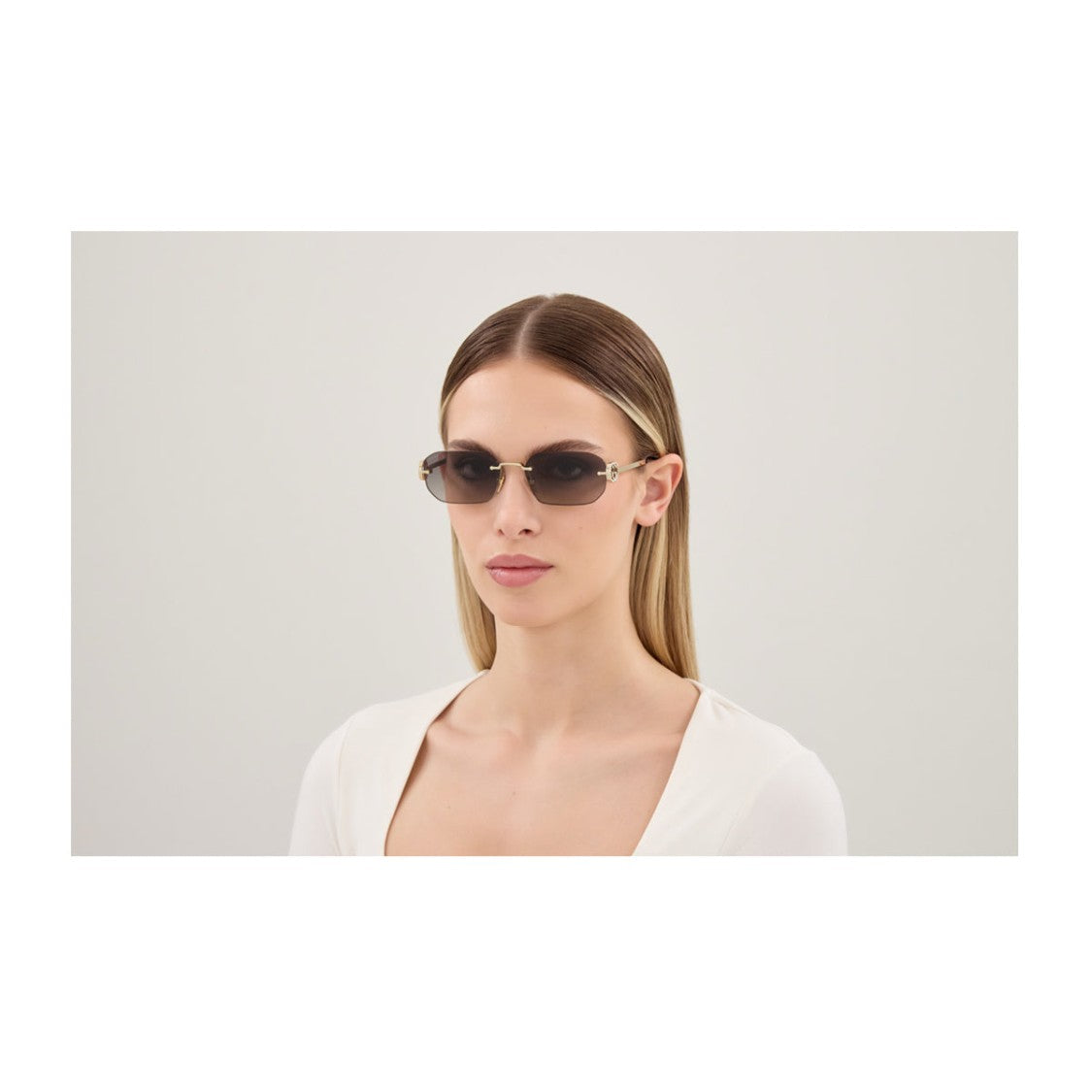Gucci Gold Linea Emblem Gg2228s Gradient Sunglasses