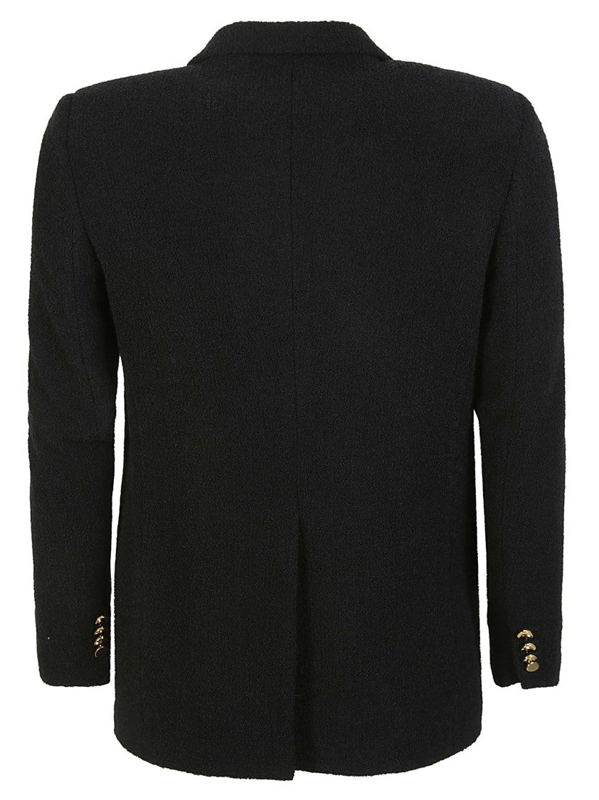 Tagliatore Double-Breasted Boucle Jacket With Gold-Tone Accents