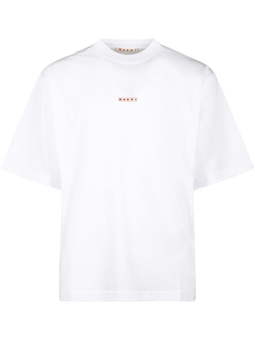 Marni Plain White T-Shirt With Crew Neck