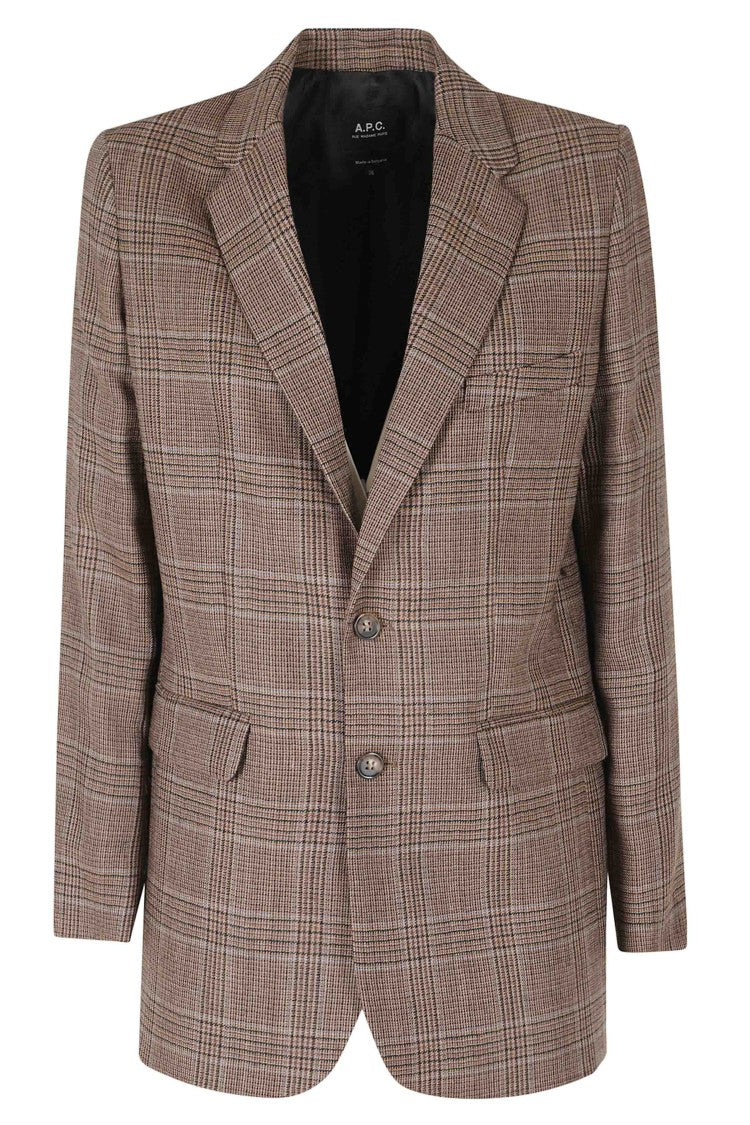 A.P.C. Brown Annie Flap Pockets Single-Breasted Wool Blazer
