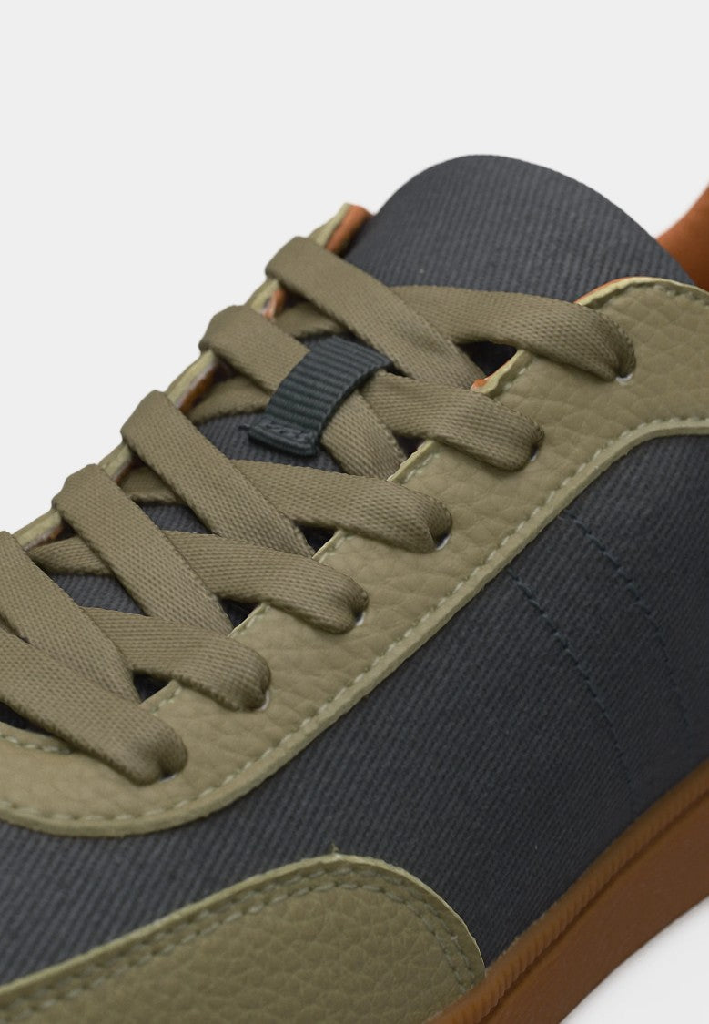 Max Mara Gray Bicolor Bovine Leather Sneakers