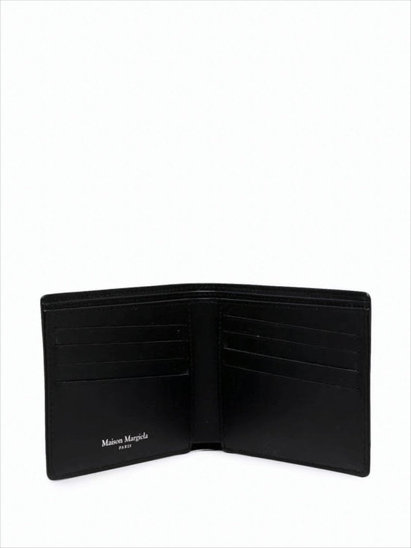 Maison Margiela Textured Calf Leather Bifold Wallet With Signature Stitches