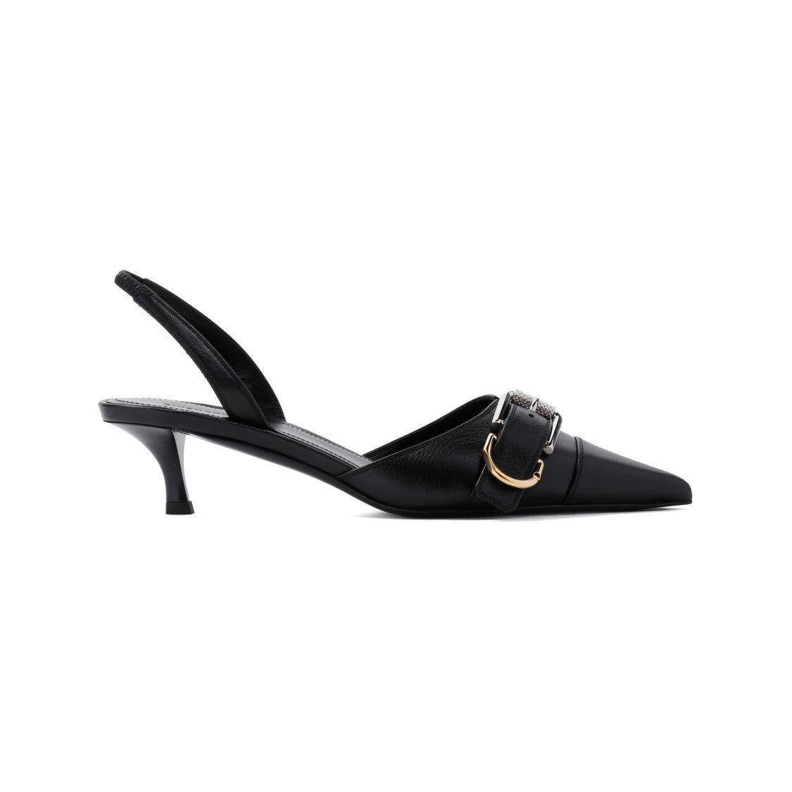 Givenchy Voyou 45Mm Slingback Black Bull Leather Sandals