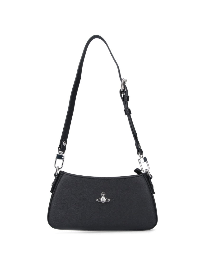 Vivienne Westwood "Tasha" Shoulder Bag In Black Fabric