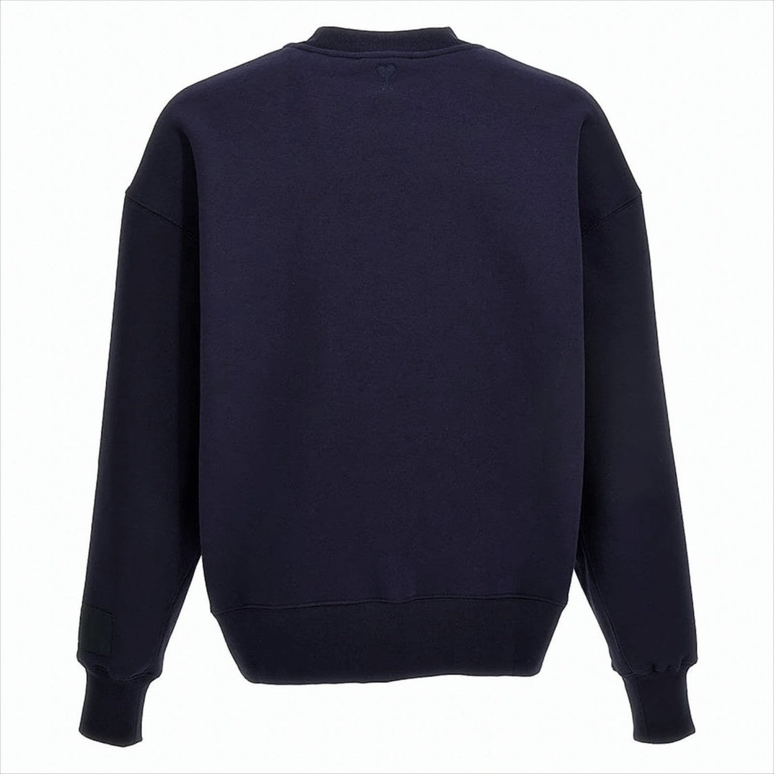 Ami Paris Crew Neck Sweatshirt With Satin Patch Logo
