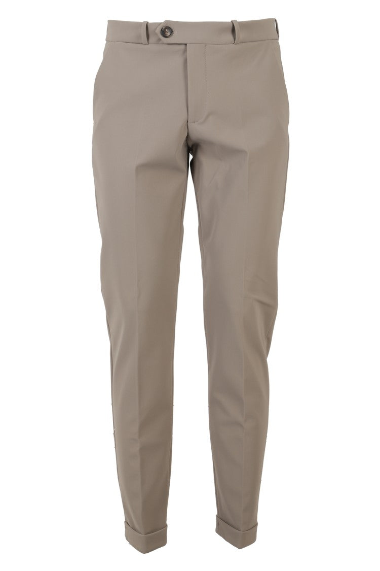 Rrd Lycra Beige Straight-Cut Lycra Pants