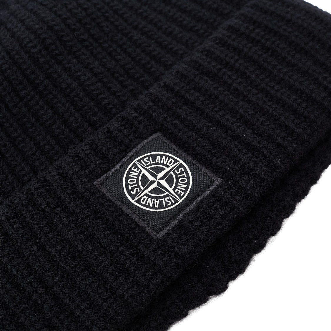 Stone Island Compass Patch Lightweight Wool Beanie Hat