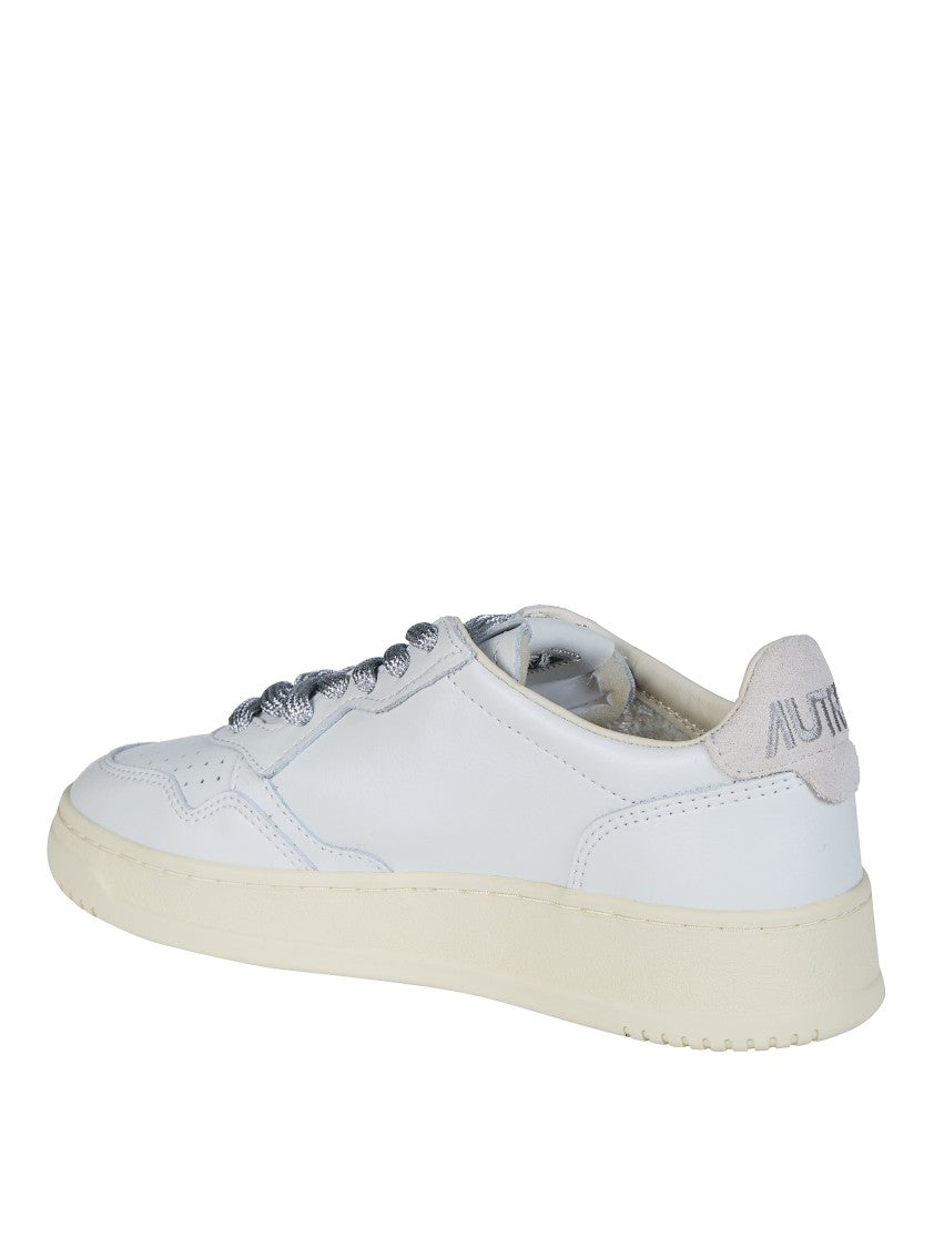 Autry White Patterned Laces Leather Sneakers