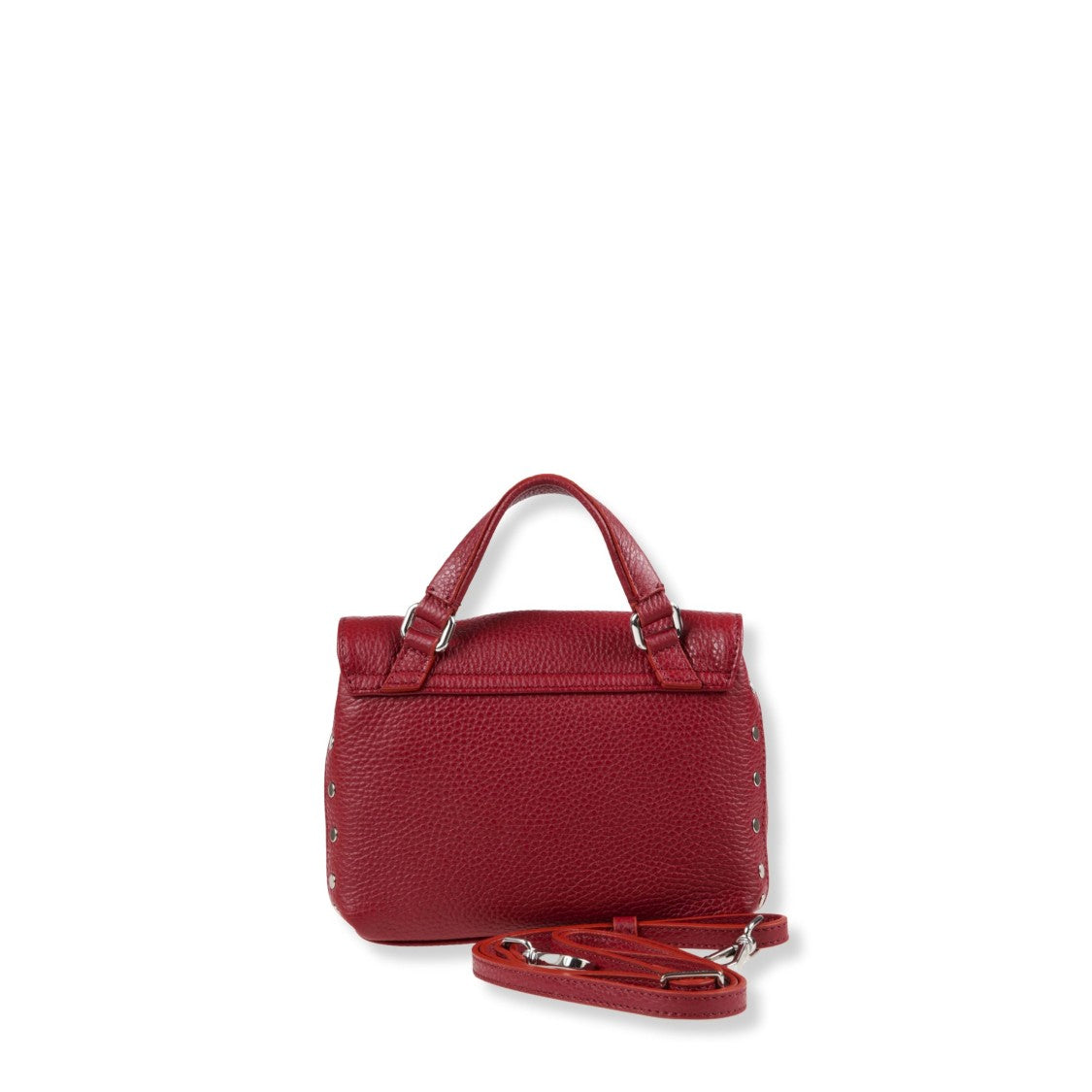 Zanellato Hammered Leather Handbag With Adjustable Shoulder Strap