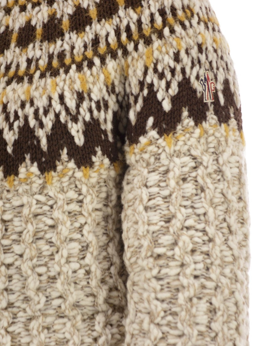 Moncler Grenoble Girose Cardigan With Zip In Wool Blend