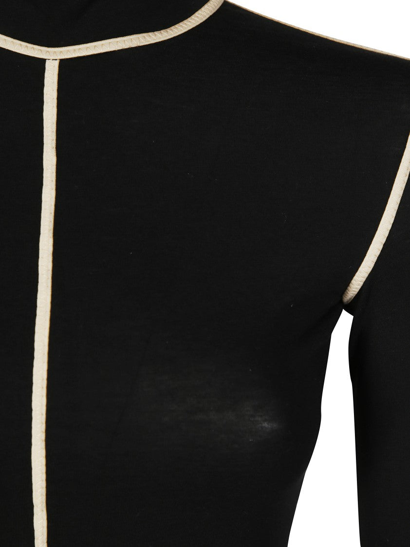 Mm6 By Maison Margiela Long-Sleeved Fitted Top With Geometric Seams