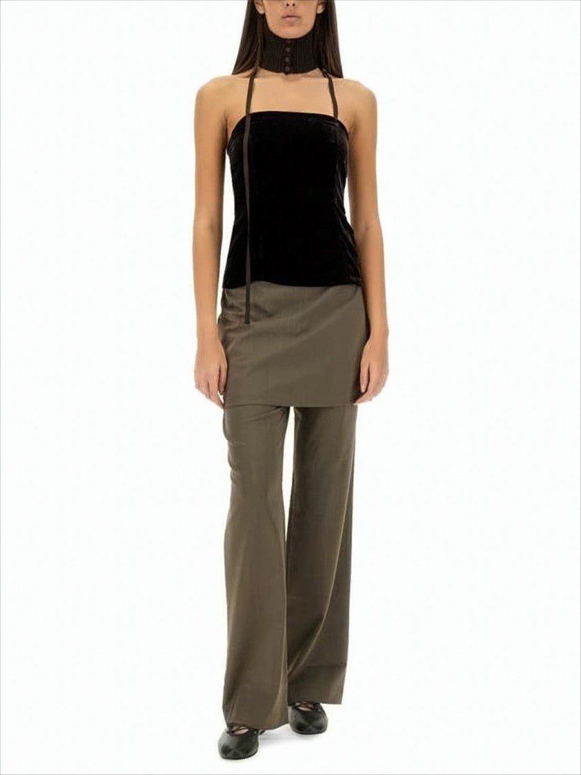 Paloma Wool Strapless Black Sleeveless Top With Subtle Sheen