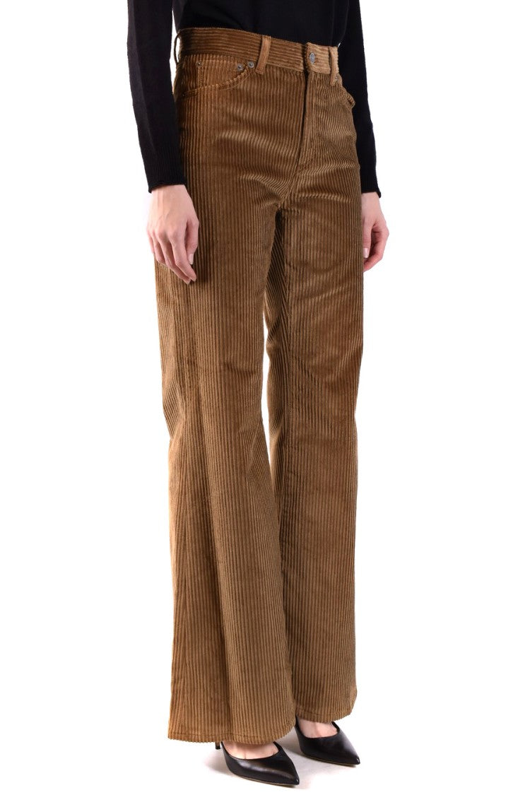 Dondup Wide-Leg Textured Corduroy High Waist Pants