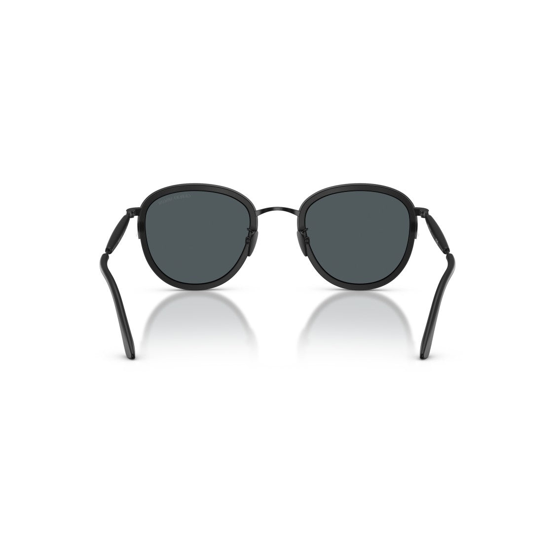Giorgio Armani 0Ar6176 Matte Black Metal Frame Sunglasses With Rounded Lenses