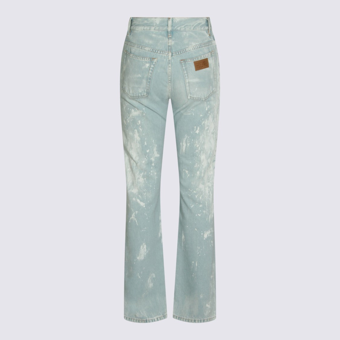 Mm6 By Maison Margiela Light Blue Straight-Leg Jeans With Paint Splatter Accents