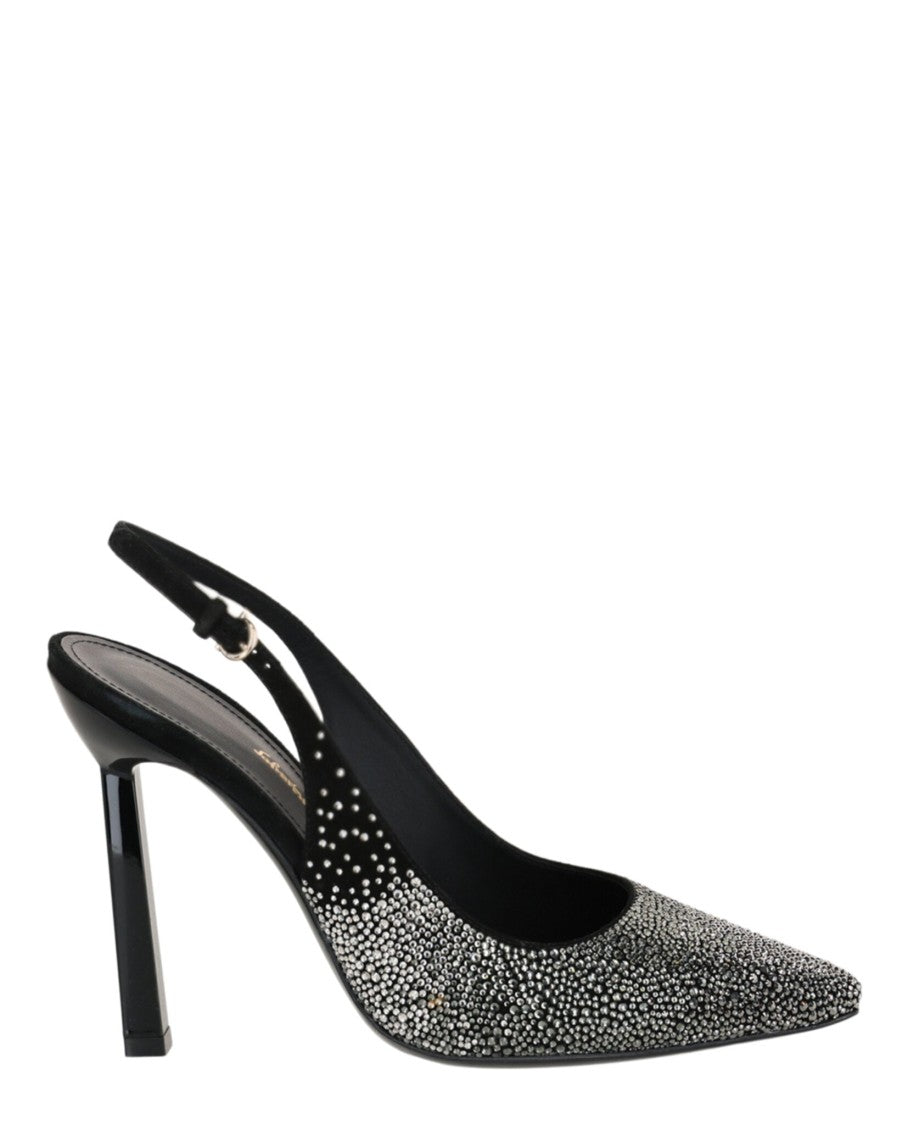 Ferragamo Jessie Crystal-Embellished Slingback Pumps